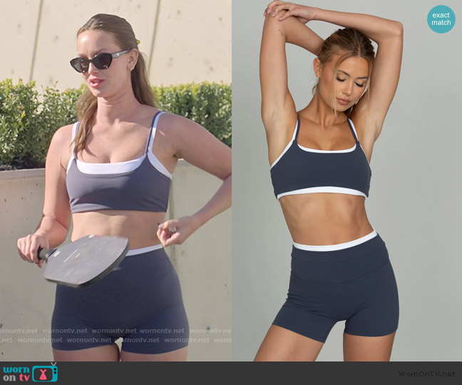 Gold Hinge Bluewash Double Layer StrydeForm Bra worn by Mikayla Matthews on The Secret Lives of Mormon Wives