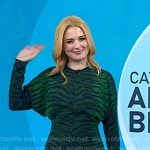 Alexandra Breckenridge’s green tiger stripe dress on Today