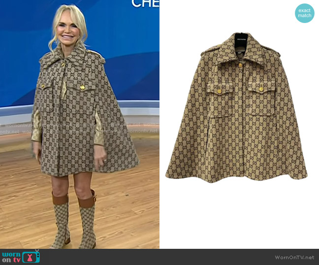 Gucci GG Wool Cape worn by Kristin Chenoweth on Today