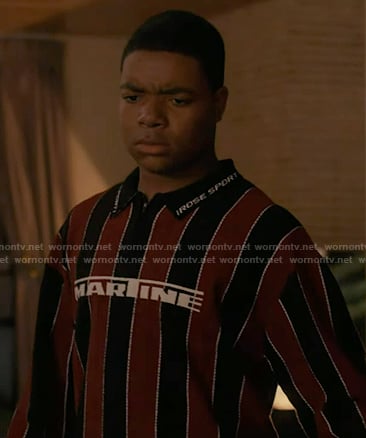 Harry’s black and red striped polo shirt on 9-1-1