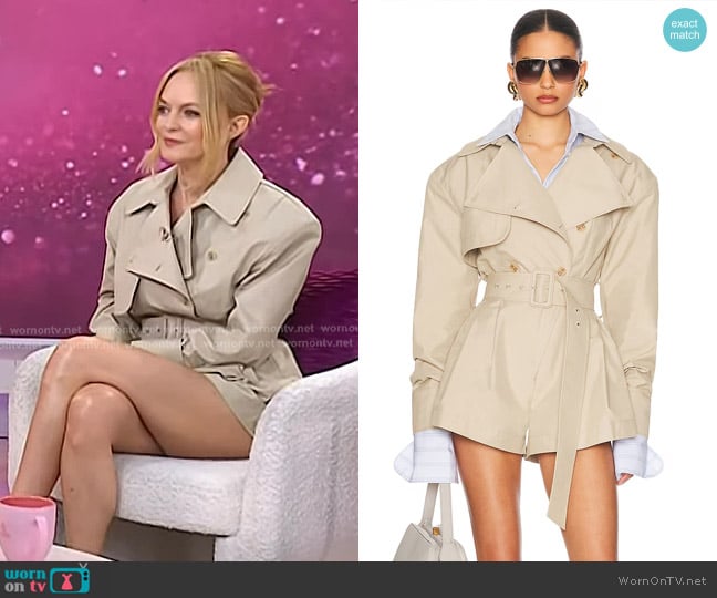 Helsa The Short Trench Jumpsuit in Khaki worn by Heather Graham on Today