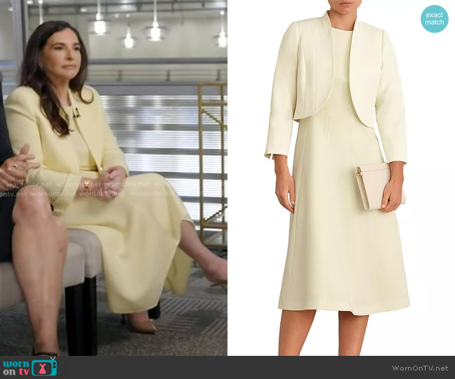 Hobbs Eliana Dress in Pale Yellow worn by Jill Basinger on Good Morning America
