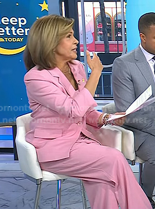Hoda’s pink top, blazer and wide-leg pants on Today