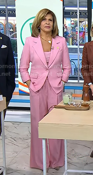 Hoda’s pink top, blazer and wide-leg pants on Today