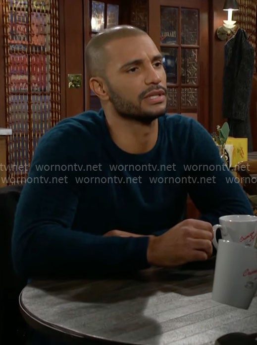Holden’s bottle green sweater on The Young and the Restless