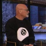 Howie Mandel’s black 8 ball sweater on Live with Kelly and Mark
