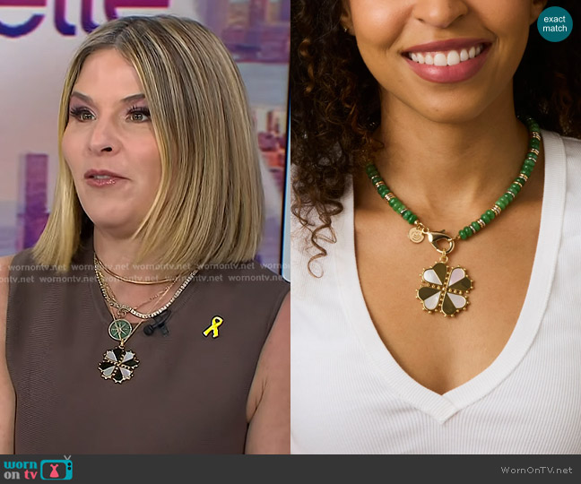 Jane Win Lucky Half of My Heart Pendant worn by Jenna Bush Hager on Today