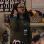 Janine’s green ribbed dress on Abbott Elementary