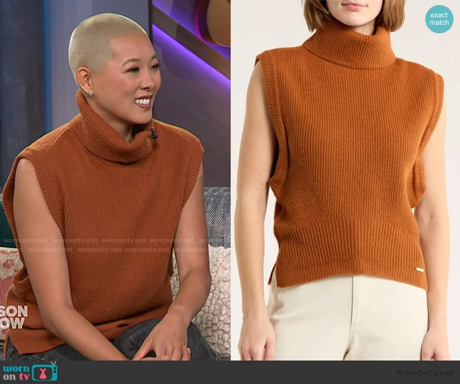 Jason Wu Sleeveless Turtleneck Sweater worn by Moonlynn Tsai on The Kelly Clarkson Show