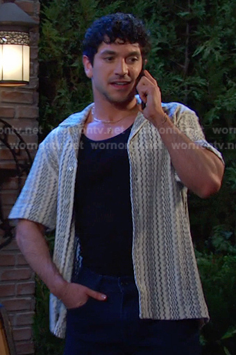 Javi’s zig zag stripe shirt on Days of our Lives