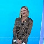 Jenna’s brown print tie neck blouse and skirt on Today
