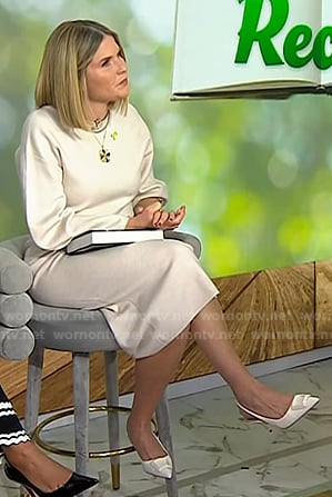 Jenna’s white buckle slingback pumps on Today
