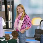Jill’s pink print sweater and patchwork jeans on Today