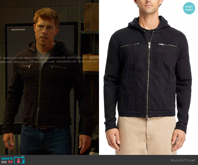 John Varvatos Hooded Zip-Front Knit Jacket worn by Jeremy Horton (Michael Roark) on Days of our Lives