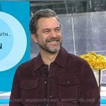 Joshua Jackson’s burgundy suede jacket on Today