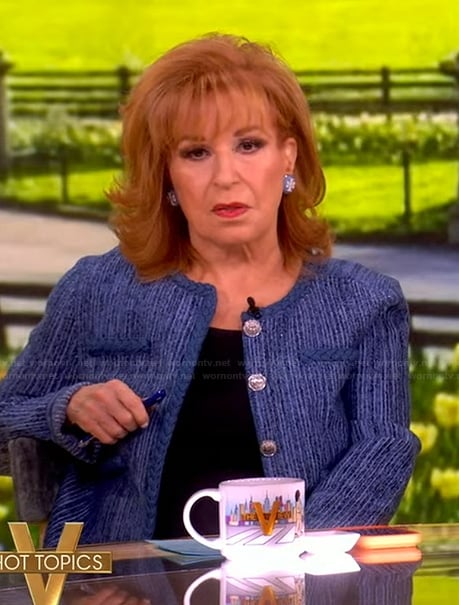 Joy’s blue textured jacket on The View