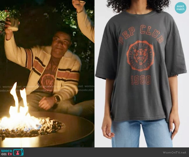 Junk Food Clothing Pep Club 1998 Oversize Cotton Graphic T-Shirt worn by Harry Grant (Elijah M. Cooper) on 9-1-1