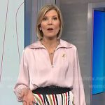 Kate’s pink collared blouse and striped pleated skirt on NBC News Daily