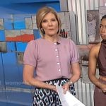 Kate’s pink cardigan and geometric print skirt on NBC News Daily