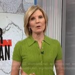 Kate’s green pointelle short sleeve cardigan on NBC News Daily
