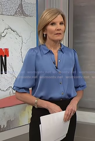 Kate’s blue puff sleeve blouse on NBC News Daily