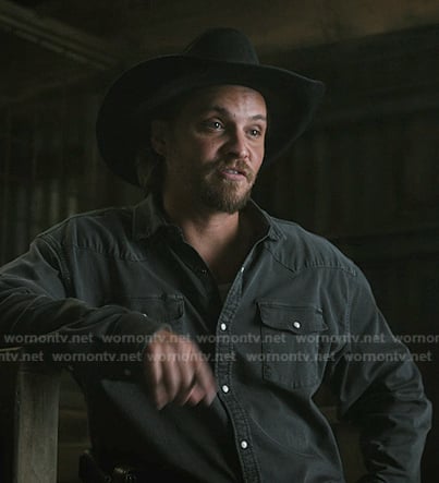 Kayce’s black western denim shirt on Marshals