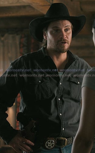 Kayce’s black western denim shirt on Marshals