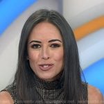 Kaylee’s brown plaid mock neck top on Today
