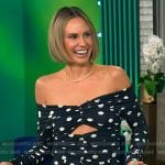 Keltie Knight’s black polka dot off-shoulder top and pants on Tamron Hall Show
