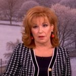 Joy’s black houndstooth cardigan on The View