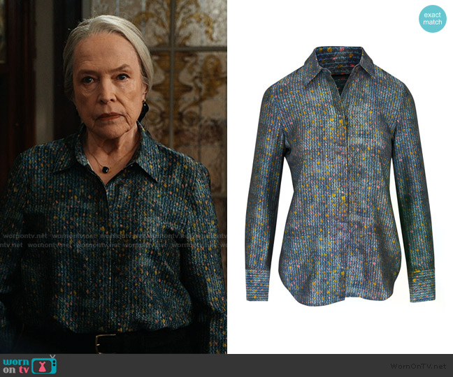 Lafayette 148 Patterned button-up shirt worn by Madeline Matlock (Kathy Bates) on Matlock