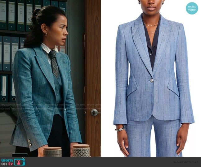 L'Agence Chamberlain One Button Blazer worn by Sarah Franklin (Leah Lewis) on Matlock