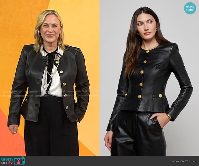 L'Agence Mariella Leather Jacket worn by Patricia Arquette on Today