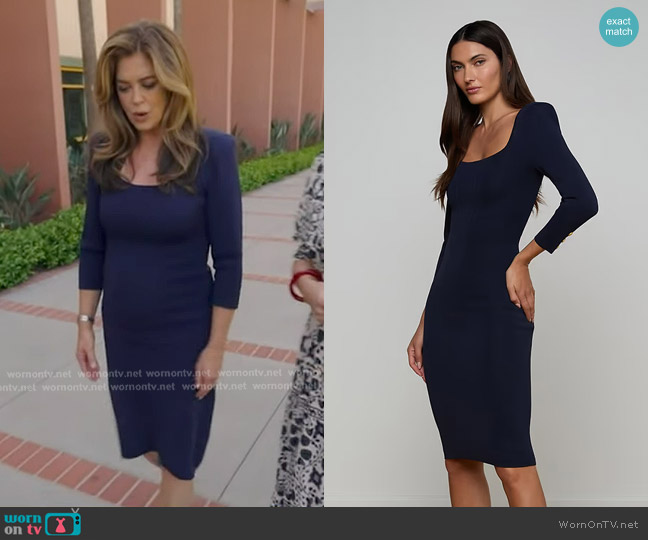 L'Agence Mary Corset Midi Dress worn by Kathy Ireland on Good Morning America