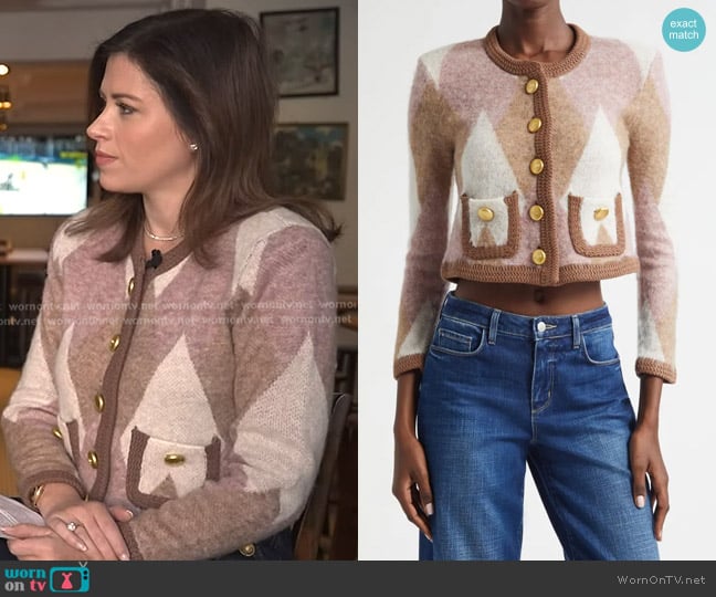L'Agence Siobhan Argyle Crop Cardigan worn by Chloe Melas on Today