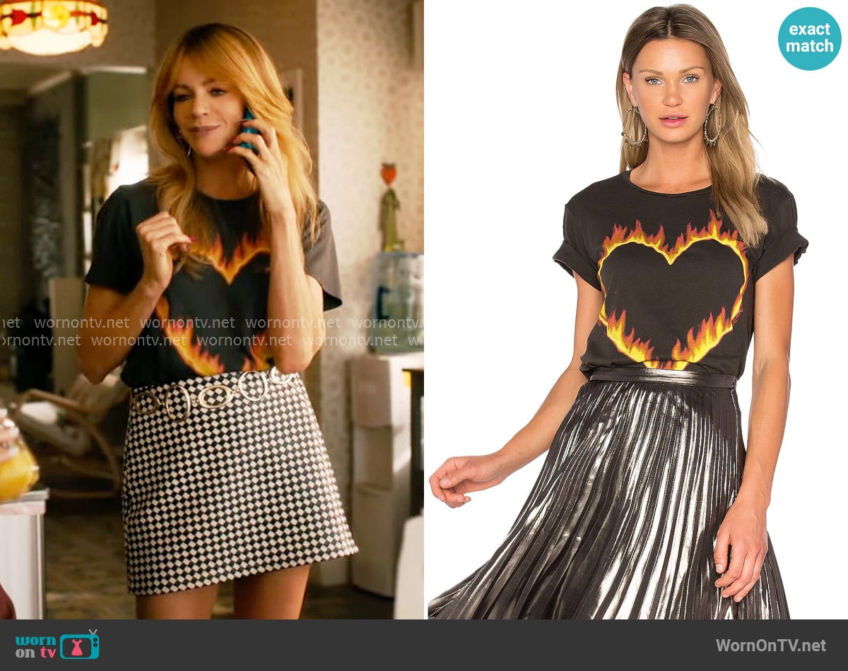 Lauren Moshi Croft Fire Heart Tee worn by Morgan Gillory (Kaitlin Olson) on High Potential