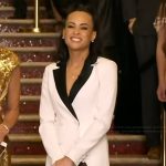 Lindsey’s white tuxedo dress on Good Morning America