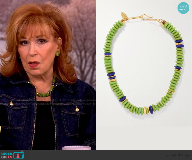 Lizzie Fortunato Laguna gold-tone beaded necklace worn by Joy Behar on The View