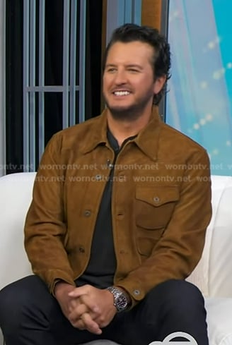 Luke Bryan’s brown suede jacket on Good Morning America