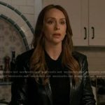 Maddie’s black quilted leather blazer on 9-1-1