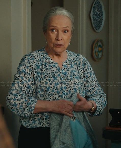 Madeline’s blue floral print top on Matlock