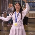 Madison’s white mini shirtdress on Live with Kelly and Mark