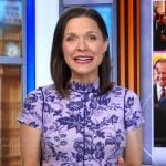 Maggie Rulli’s purple floral mock neck dress on Good Morning America