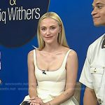 Maika Monroe’s white sleeveless peplum top on Today