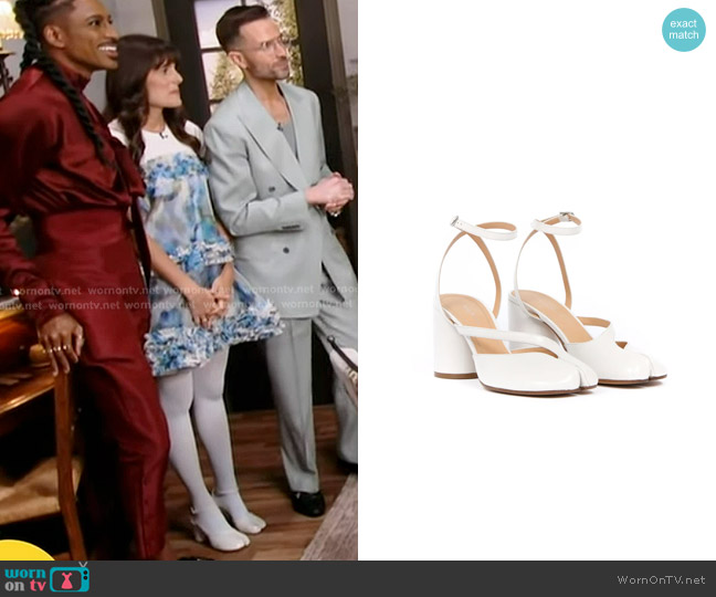 Maison Margiela 80mm Tabi Sandal Pumps worn by Dani Klari? on Good Morning America