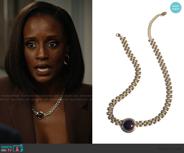 Mango Resin Pendant Necklace worn by Olympia (Skye P. Marshall) on Matlock