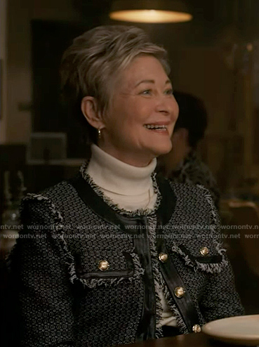Margaret’s leather trim tweed jacket on 9-1-1