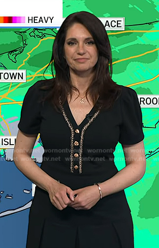 Maria’s black v-neck pleated dress on Today