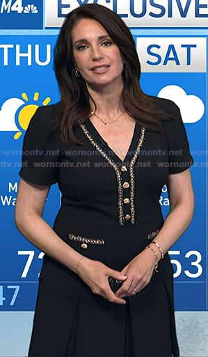 Maria’s black v-neck pleated dress on Today