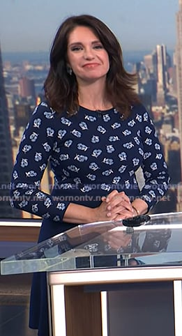 Maria’s navy floral long sleeve dress on Today